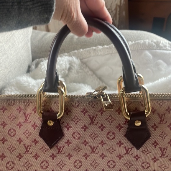 Vintage MiniLin Alma Louis Vuitton 
rare burgundy & pink oblong satchel - Picture 4 of 11